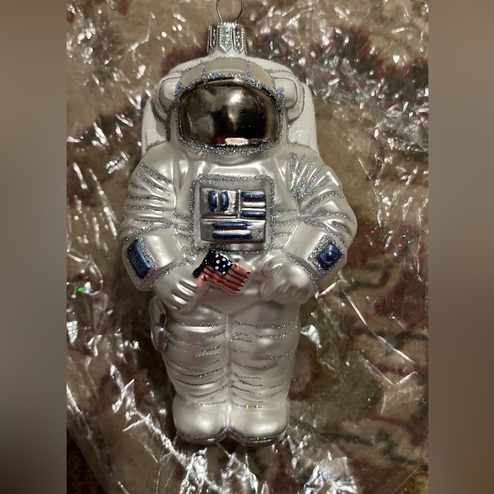 Astronaut Christmas Ornament, Mouth-Blown, Made in Poland, Bought at Barney's
